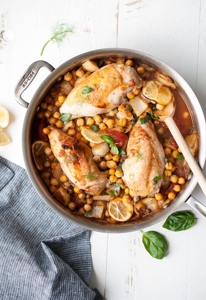 Chicken with Fennel Garbanzo Beans & Tomatoes