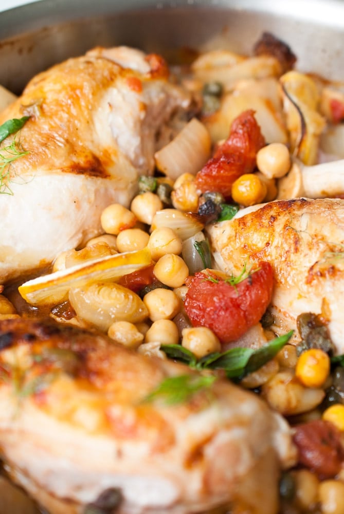 Chicken with Fennel Garbanzo Beans & Tomatoes