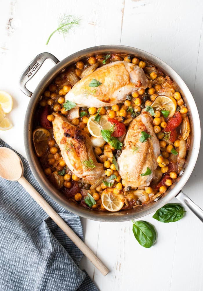 Chicken with Fennel Garbanzo Beans & Tomatoes