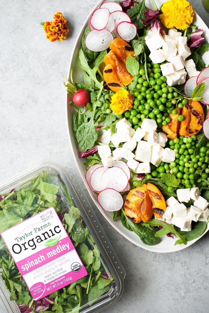 Spring Pea Salad w/ Grilled Apricots & Feta