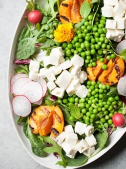 Spring Pea Salad w/ Grilled Apricots & Feta