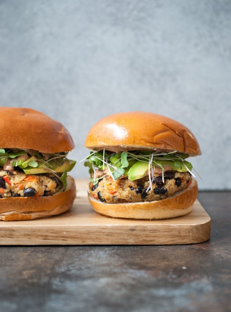 Crispy Quinoa Black Bean Burgers