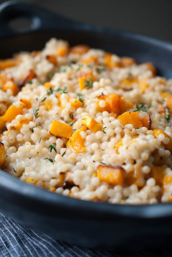 Cheesy Roasted Butternut Squash Couscous Casserole