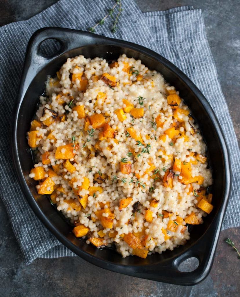 Cheesy Roasted Butternut Squash Couscous Casserole