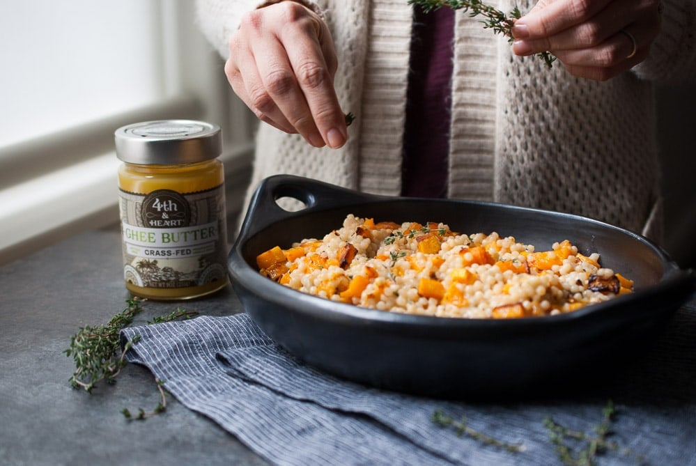 Cheesy Roasted Butternut Squash Couscous Casserole