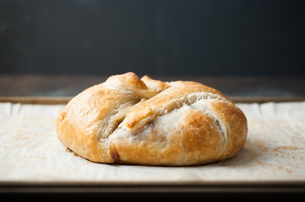Baked Puff Pastry Wrapped Brie w- Fig Jam