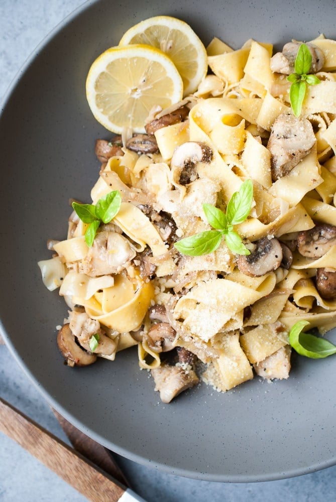 Grilled Artichoke & Mushroom Pasta
