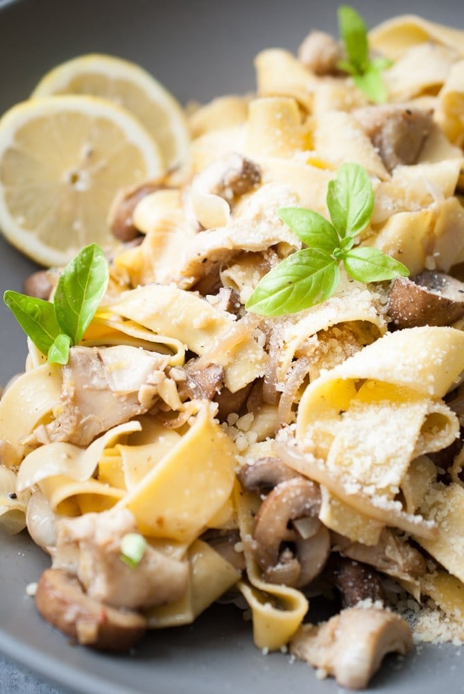 Grilled Artichoke & Mushroom Pasta