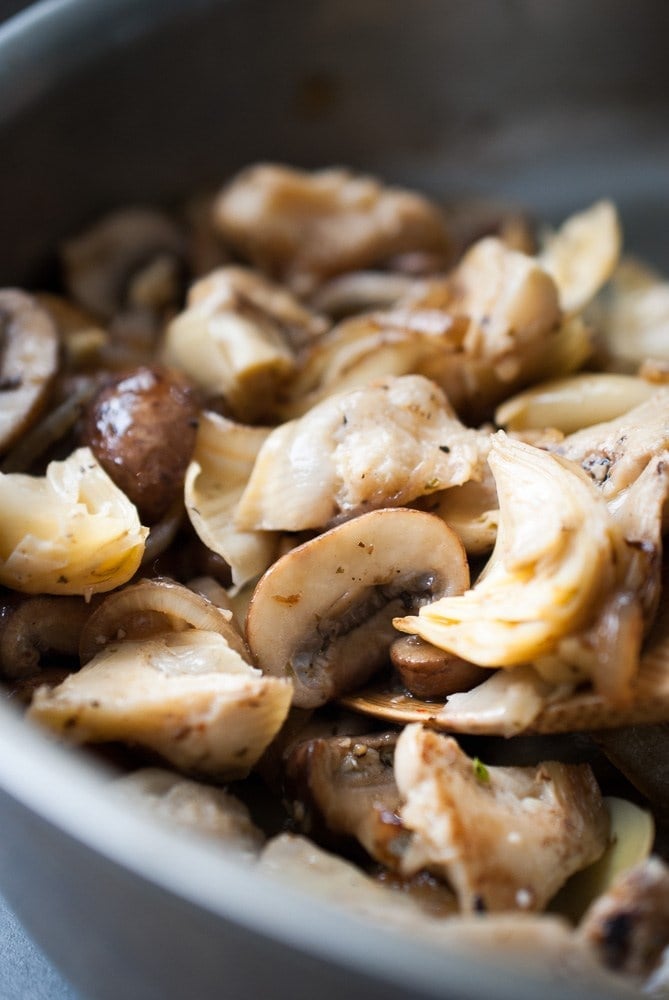 Grilled Artichoke & Mushroom Pasta