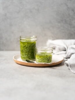 Grilled Flank Steak w/ Spinach Pesto