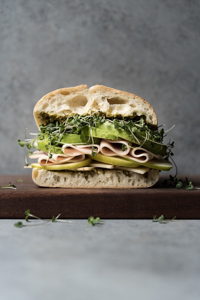 Turkey, Cheese & Avocado w/ Greens Sandwich