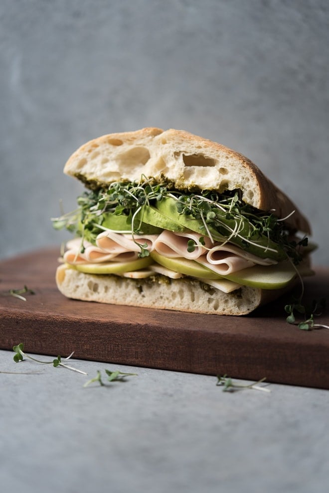 Turkey, Cheese & Avocado w/ Greens Sandwich