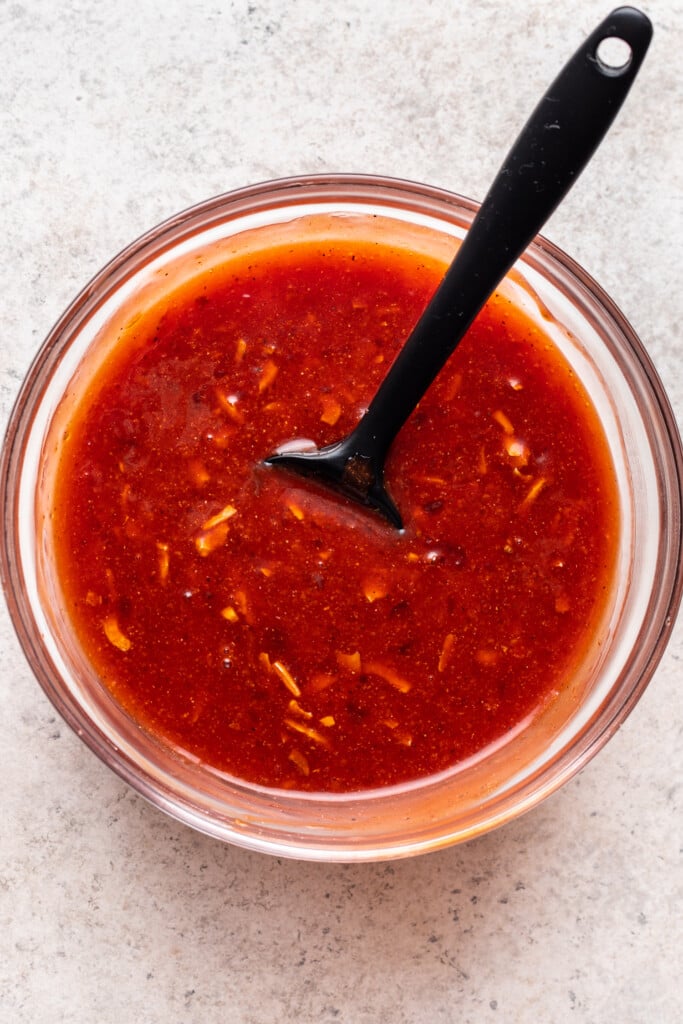 bowl of red marinade