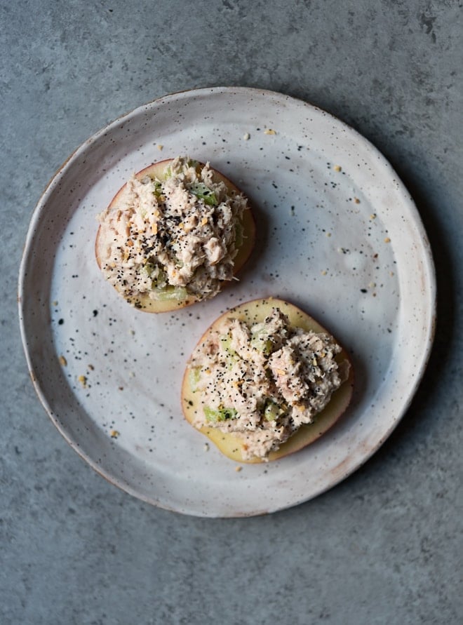 Open Faced Tuna Apple Sandwich