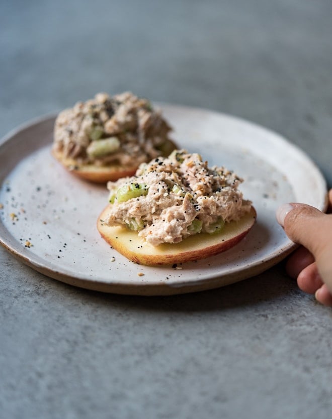 Open Faced Tuna Apple Sandwich