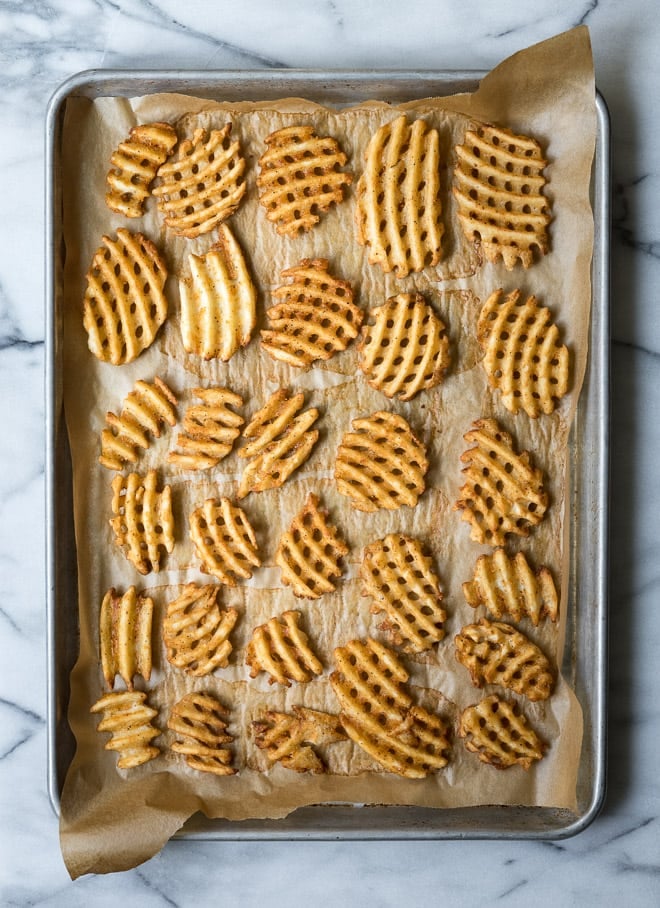 Waffle Fry Baked Potato Bites