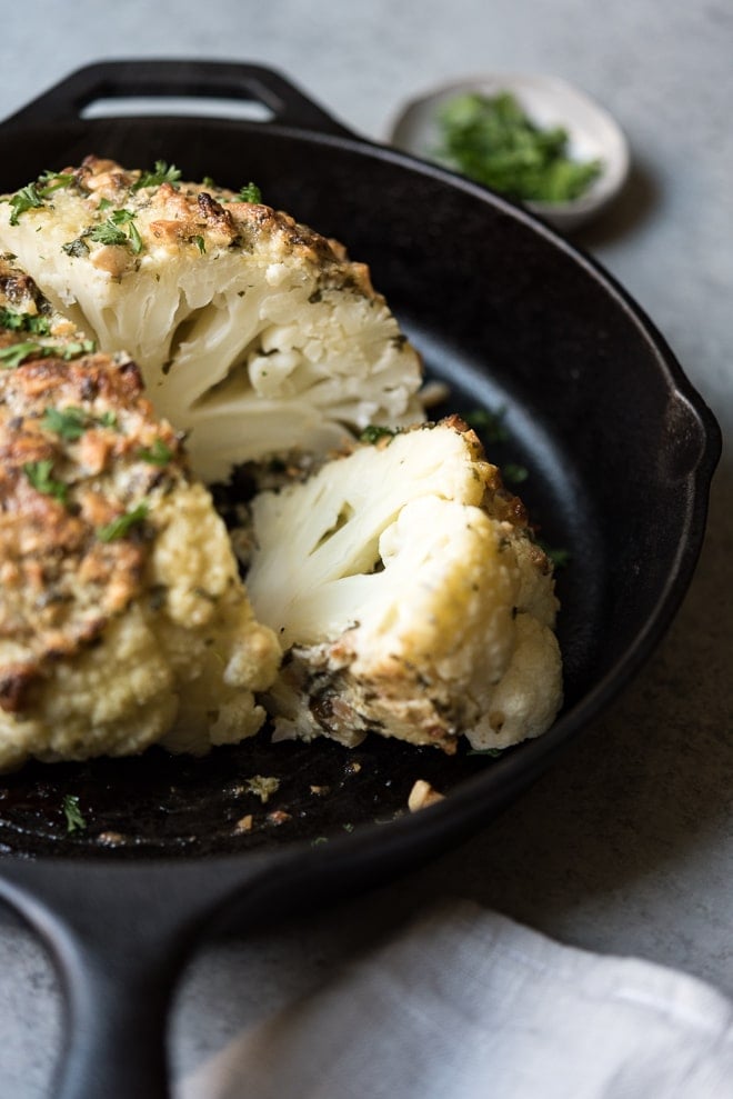 Almond Crusted Whole Roasted Cauliflower