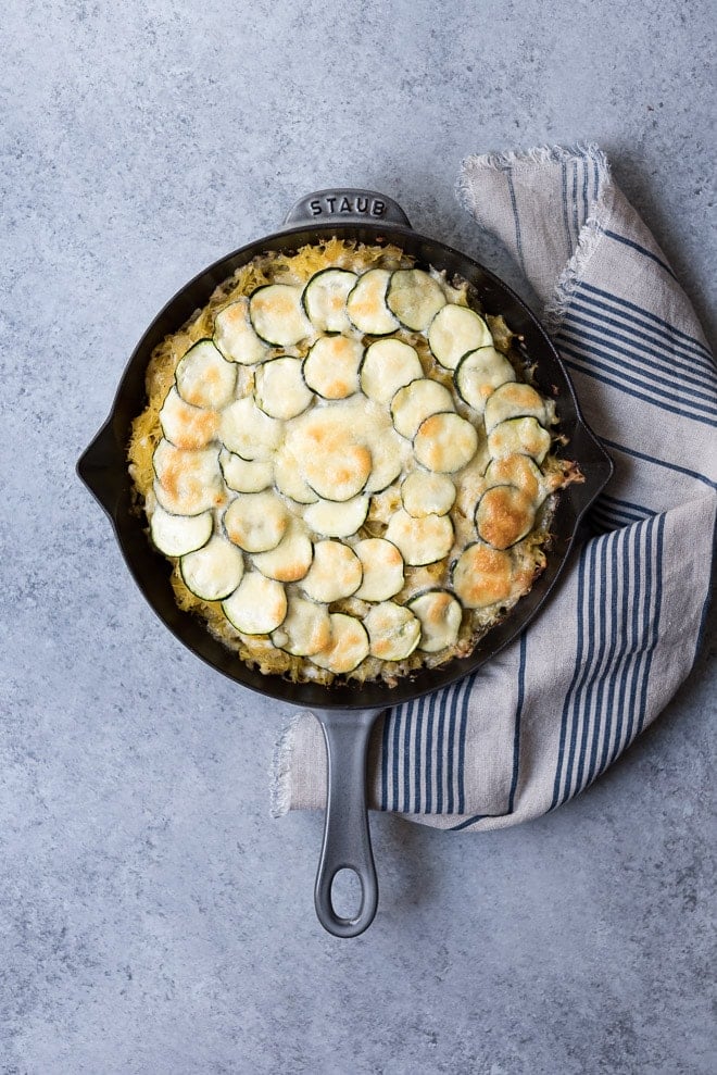 Cheesy Spaghetti Squash Zucchini Bake