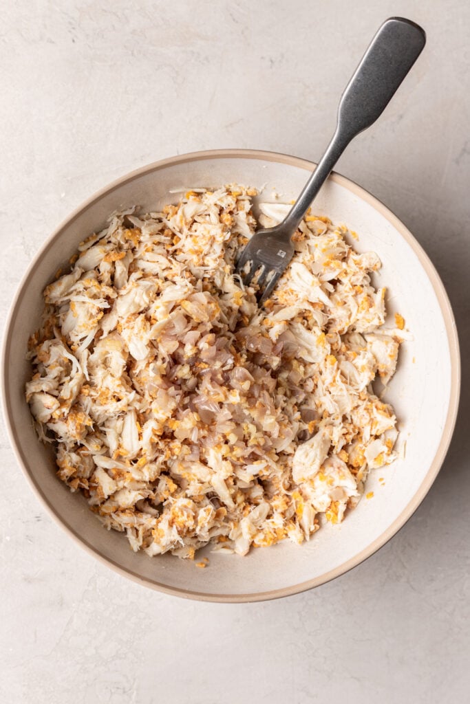 crab cake mixture in a bowl