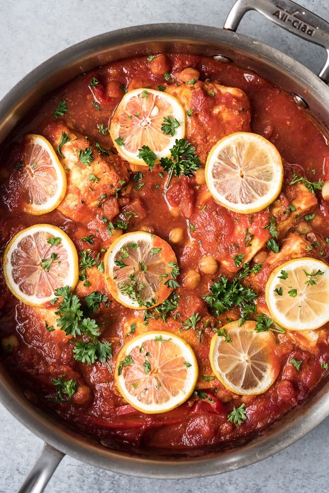 Moroccan Baked Chicken with Chickpeas