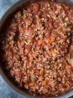 fettuccine turkey bolognese
