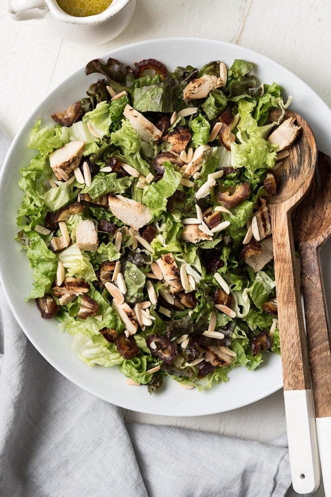 grilled chicken, date, & almond salad