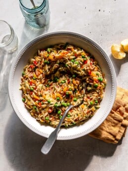 roasted veggie orzo salad