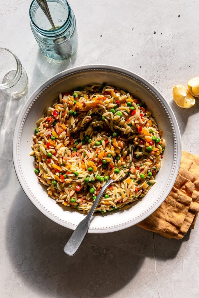 roasted veggie orzo salad