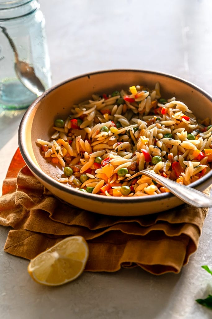 roasted veggie orzo salad