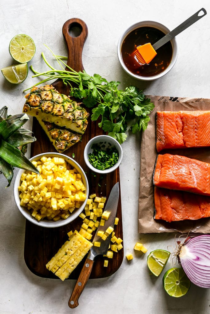 Teriyaki Salmon with Pineapple Salsa
