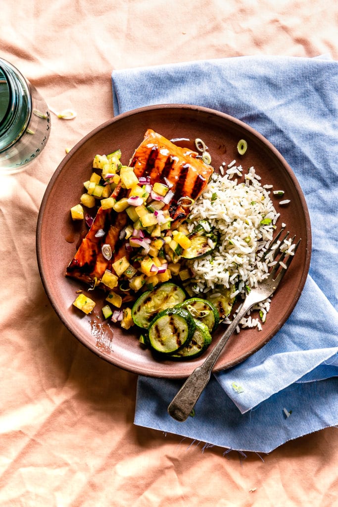 Teriyaki Salmon with Pineapple Salsa
