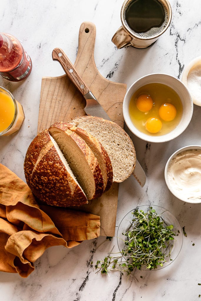 open face breakfast sandwich