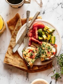 open face breakfast sandwich