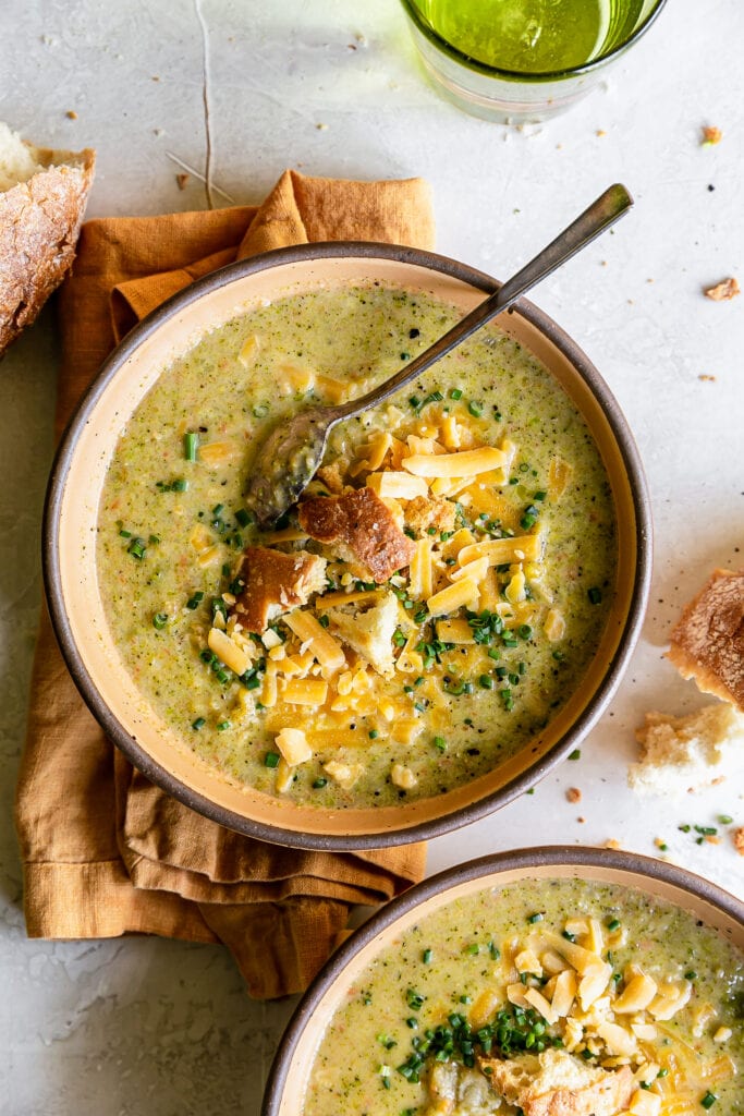 Healthier Broccoli Cheddar Soup