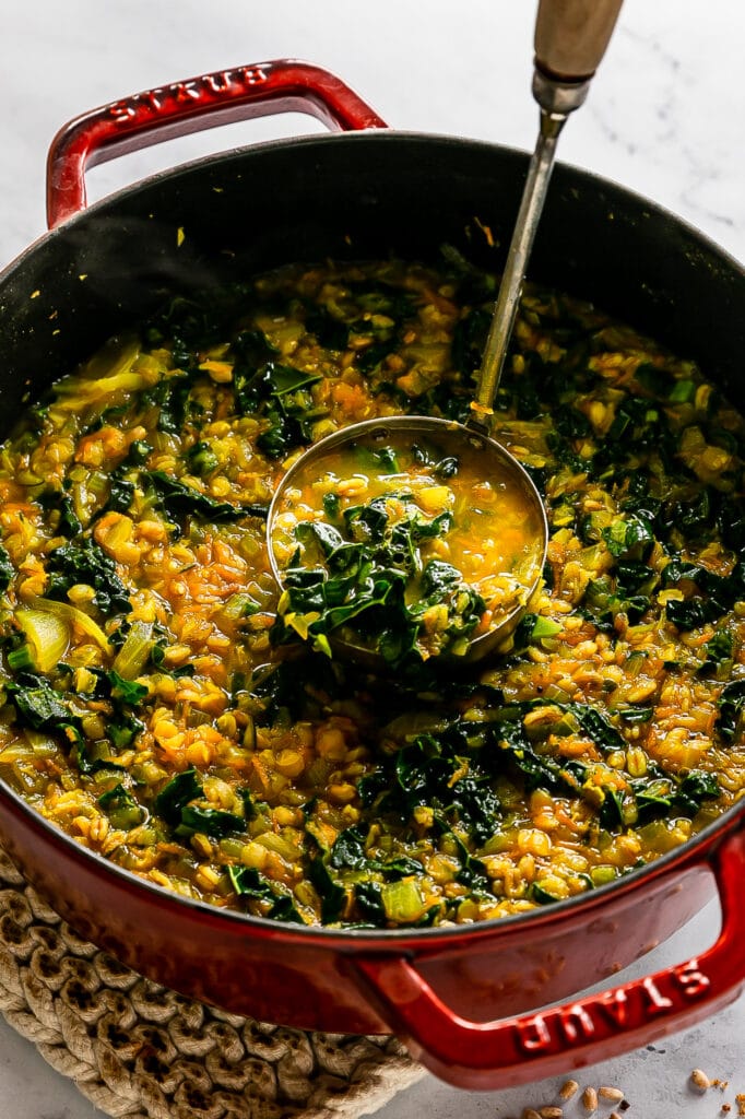 Healing Turmeric Lentil & Farro Soup