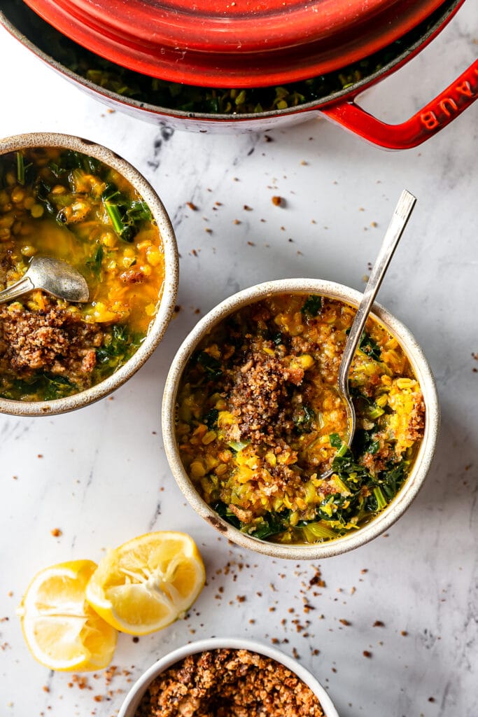 Healing Turmeric Lentil & Farro Soup