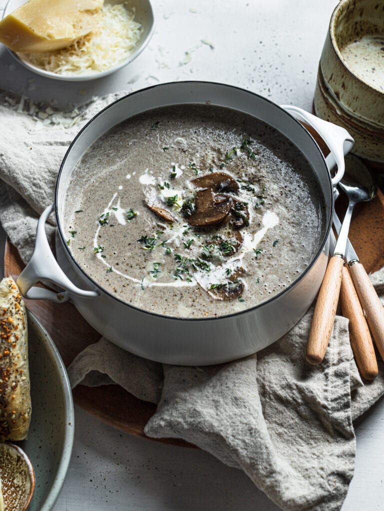 Creamy Mushroom Soup in a bowl