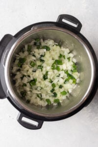 onion and green pepper diced in an instant pot