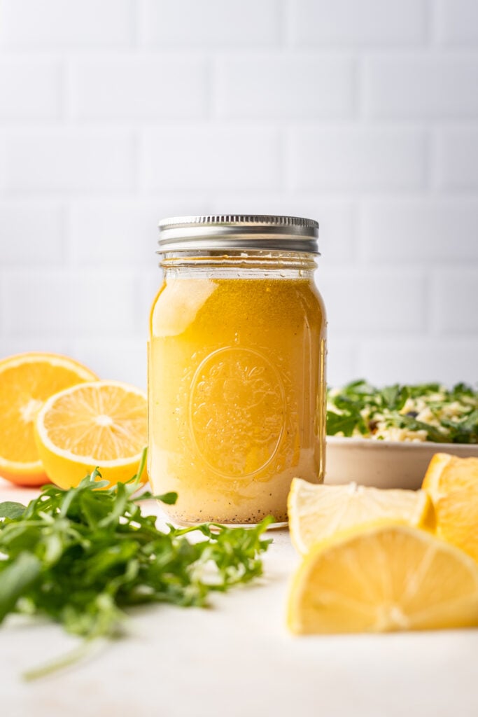 citrus dressing in a jar