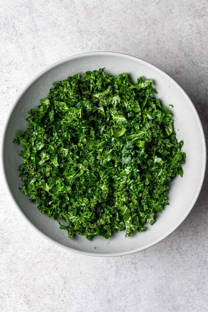 chopped kale in a bowl