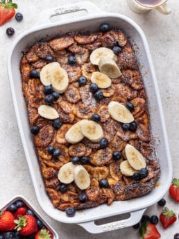 baked banana cinnamon french toast