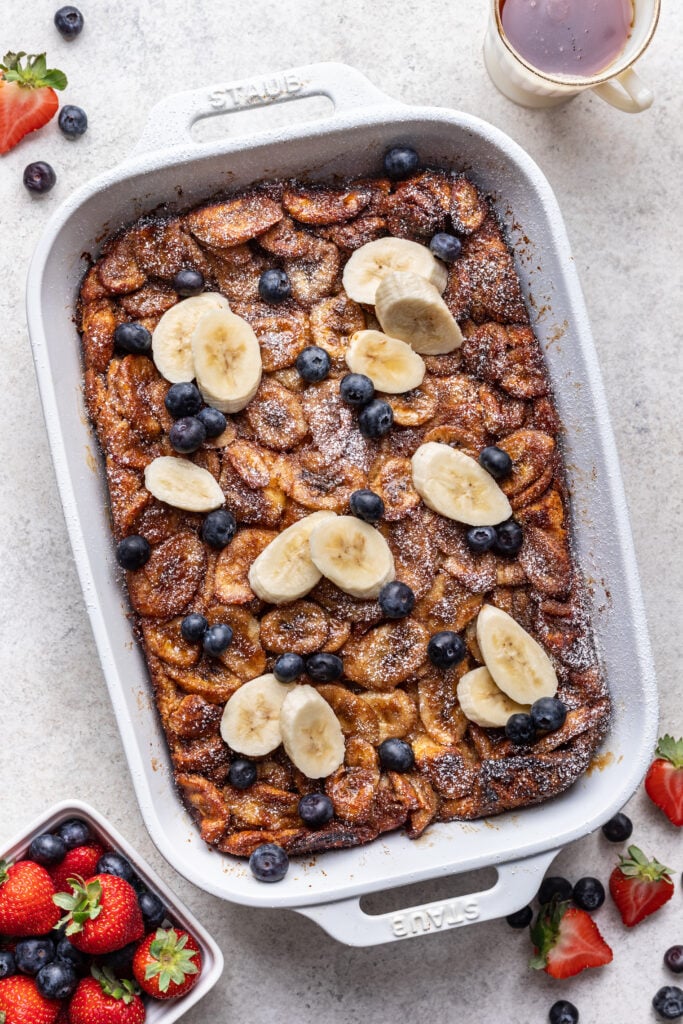 baked banana cinnamon french toast
