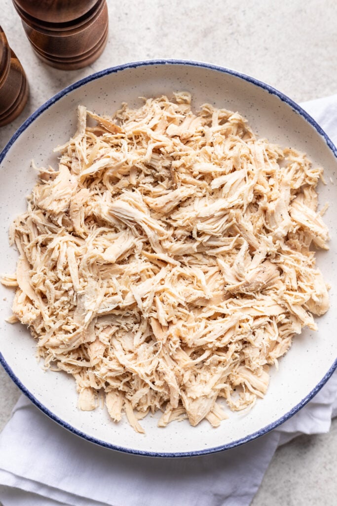 shredded chicken in a bowl