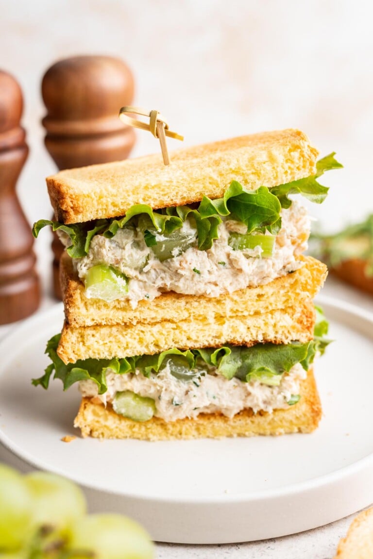 Chicken salad on a sandwich