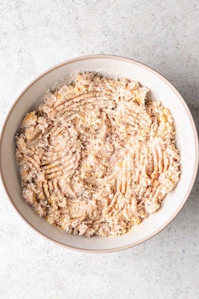 bowl of ground chicken