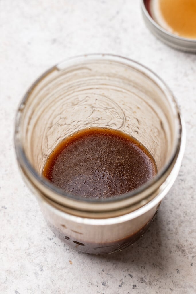 balsamic vinaigrette in a glass jar