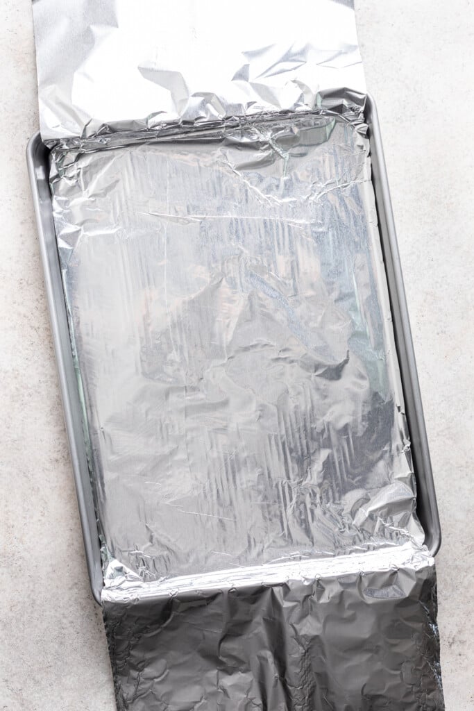 sheet pan covered with foil