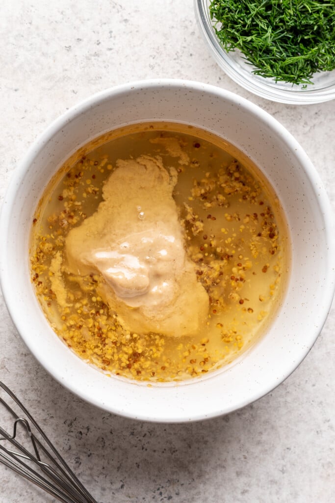 sauce in a white bowl