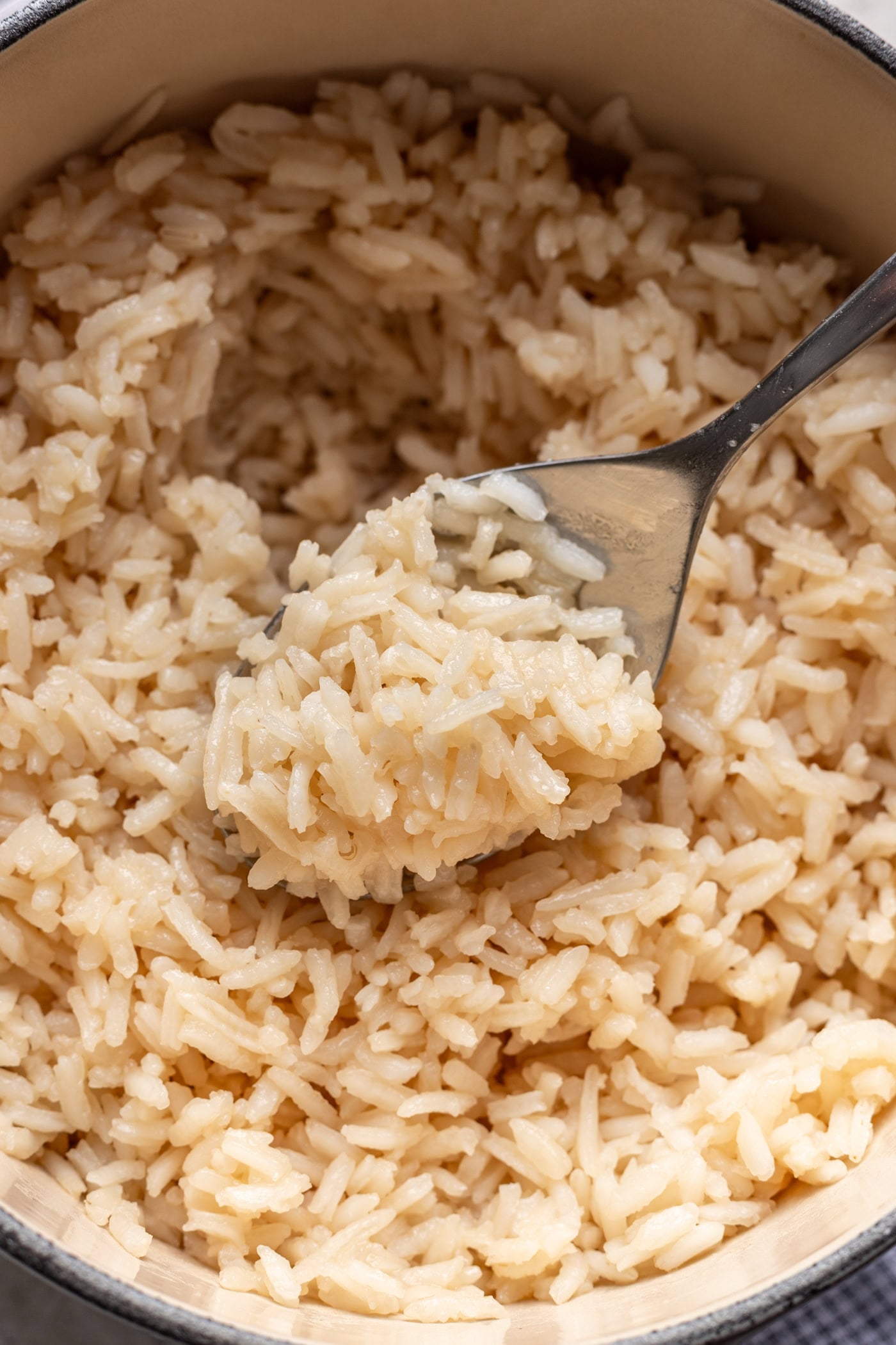 bone broth rice with a spoon